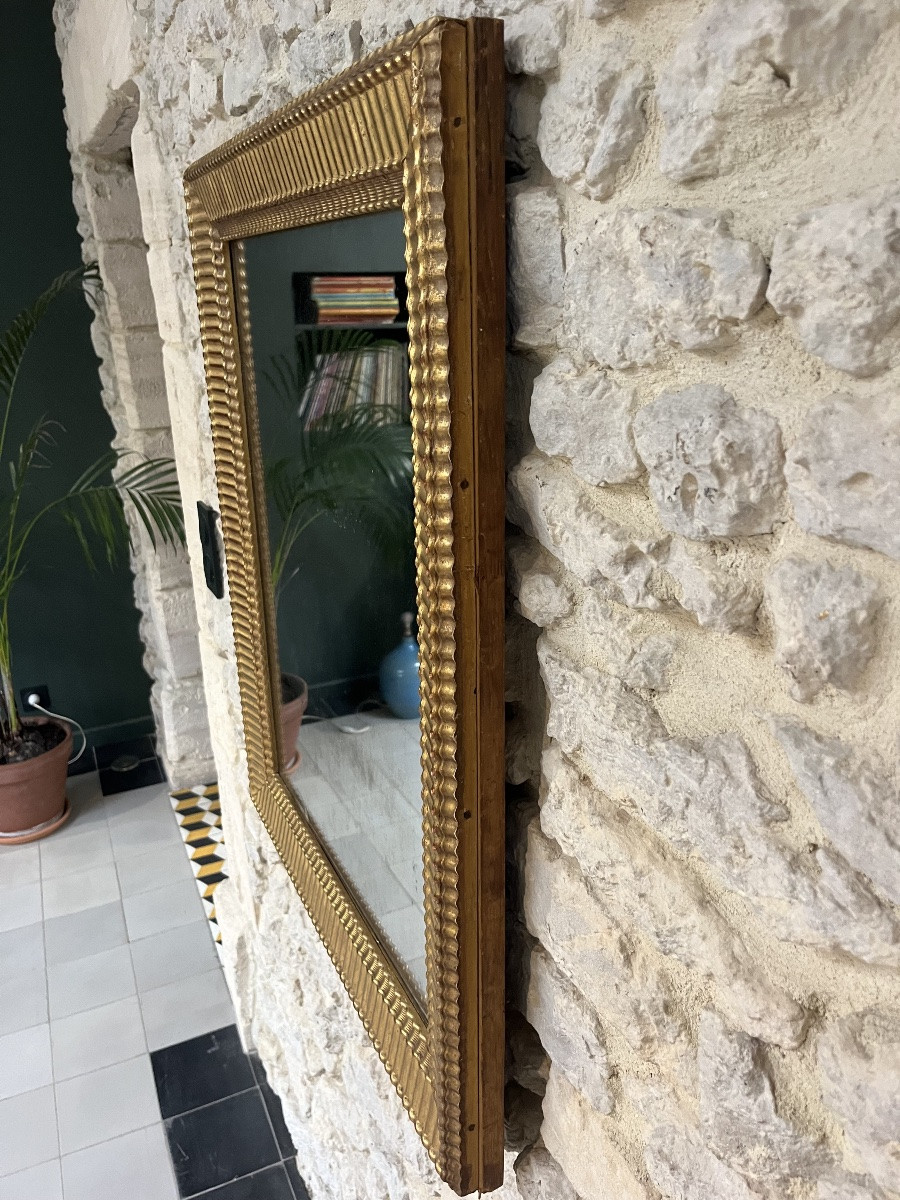 Antique Mirror, 80/64.5cm, Directoire Period, Gilded With Gold Leaf, Mercury Glass, Trumeau Mirror -photo-6