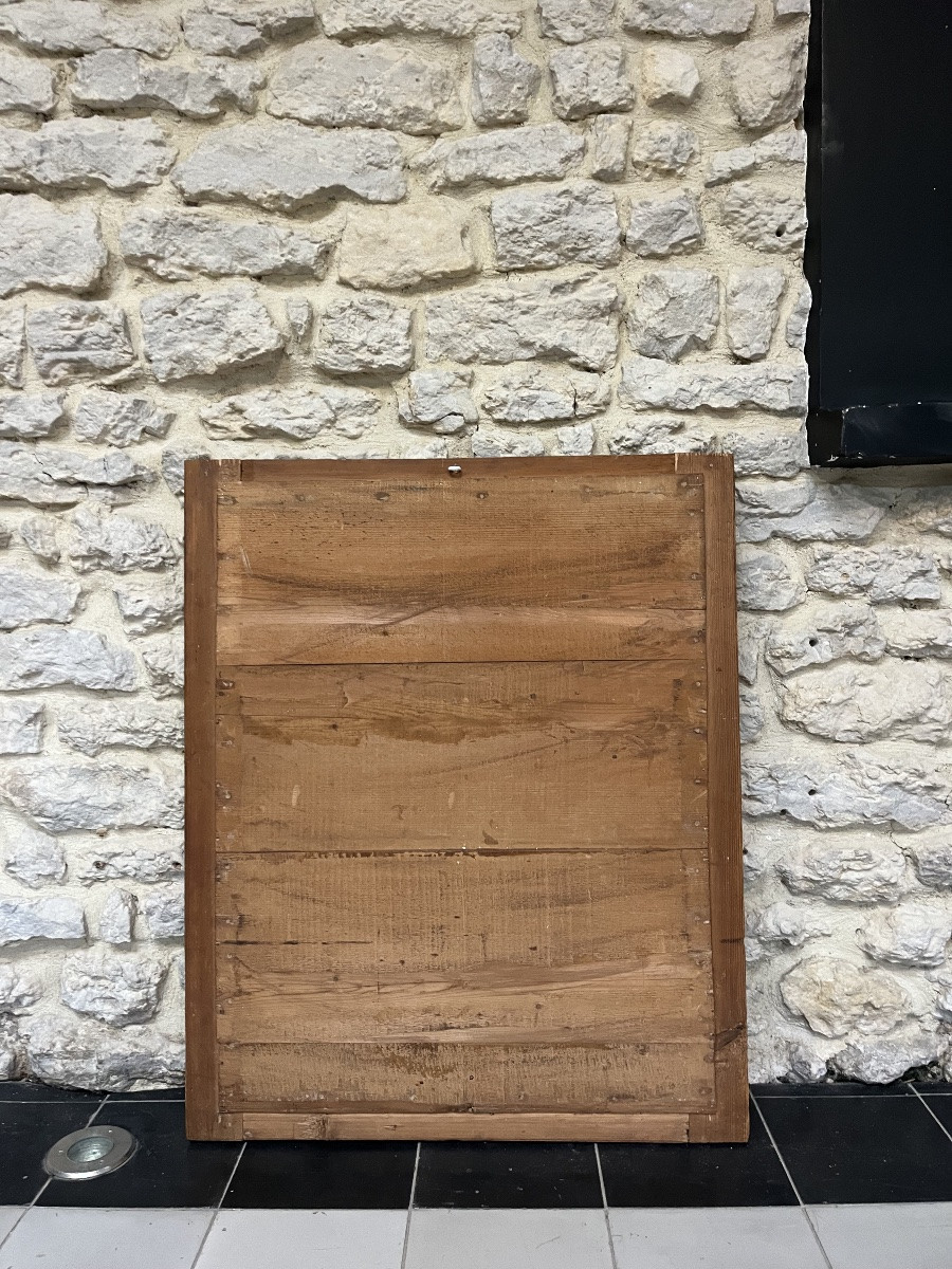 Antique Mirror, 80/64.5cm, Directoire Period, Gilded With Gold Leaf, Mercury Glass, Trumeau Mirror -photo-8