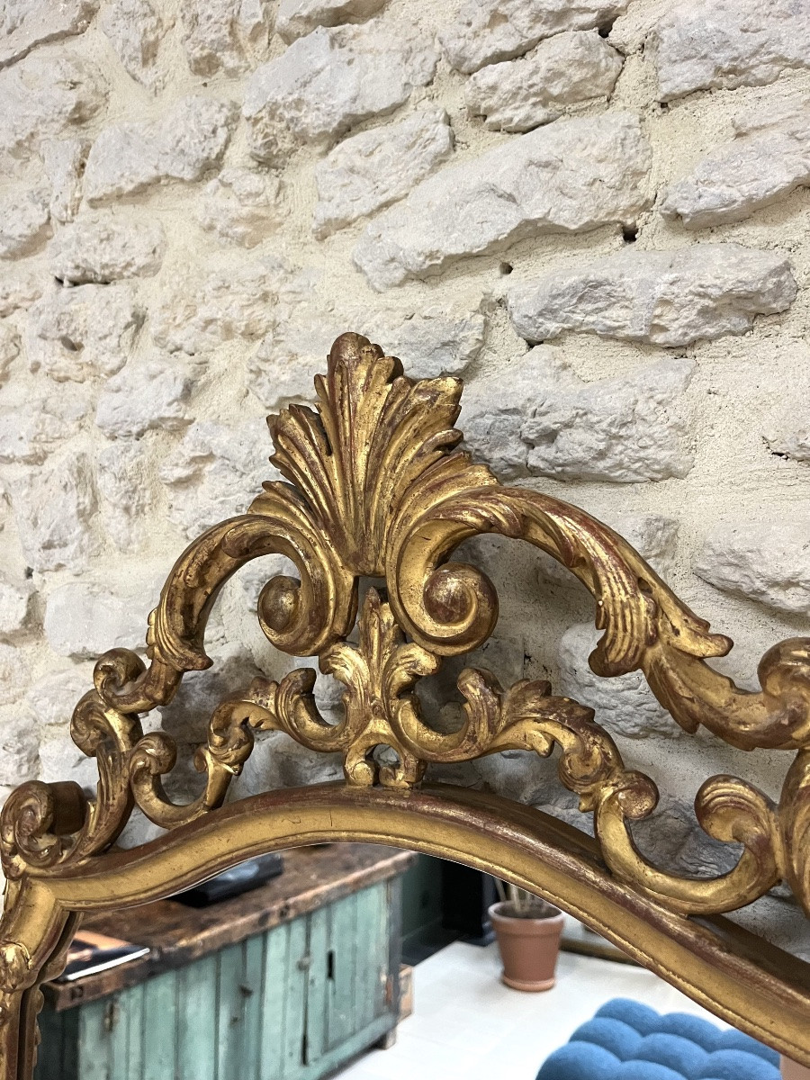 Mirror 126.5/66.5cm With Giltwood Pediments, Dating From The First Part Of The 20th Century-photo-1