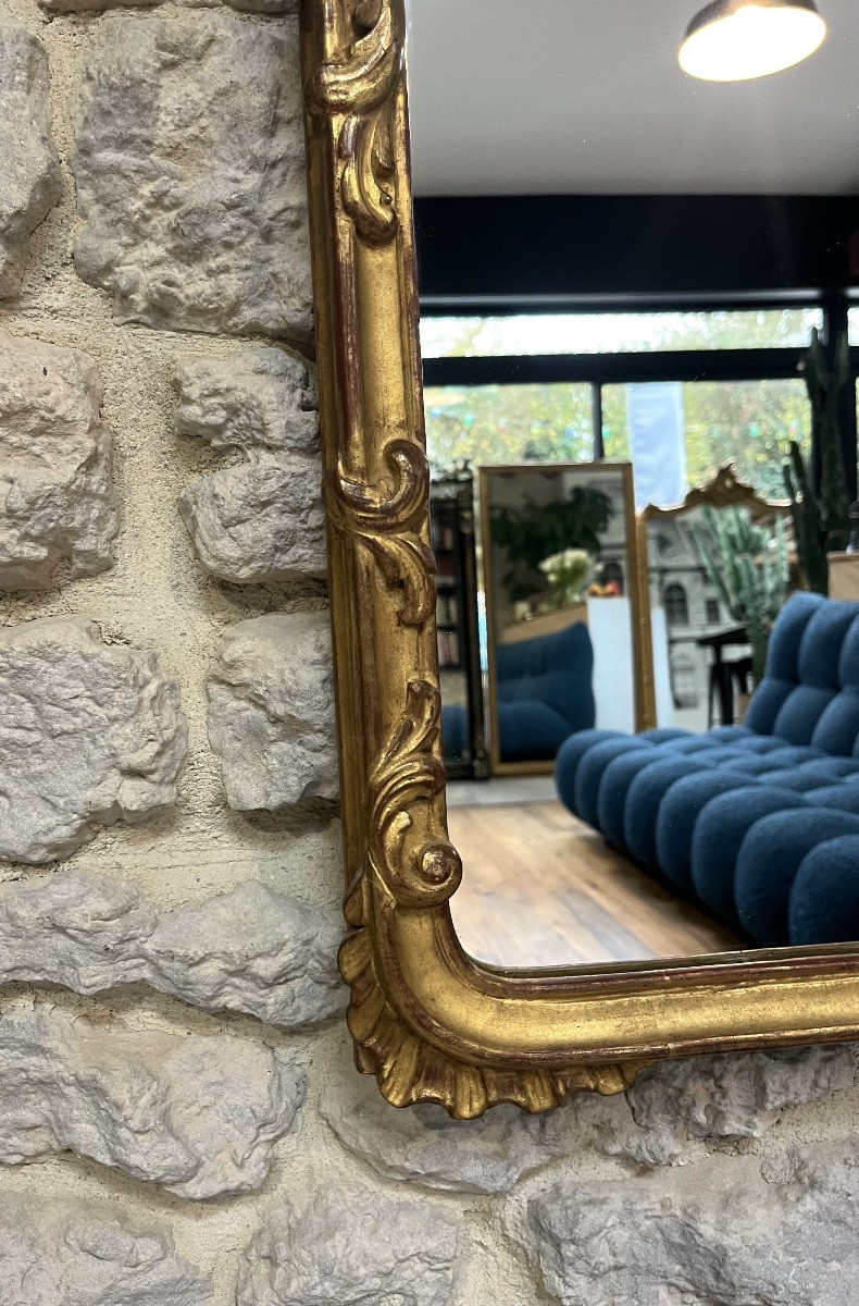 Mirror 126.5/66.5cm With Giltwood Pediments, Dating From The First Part Of The 20th Century-photo-2