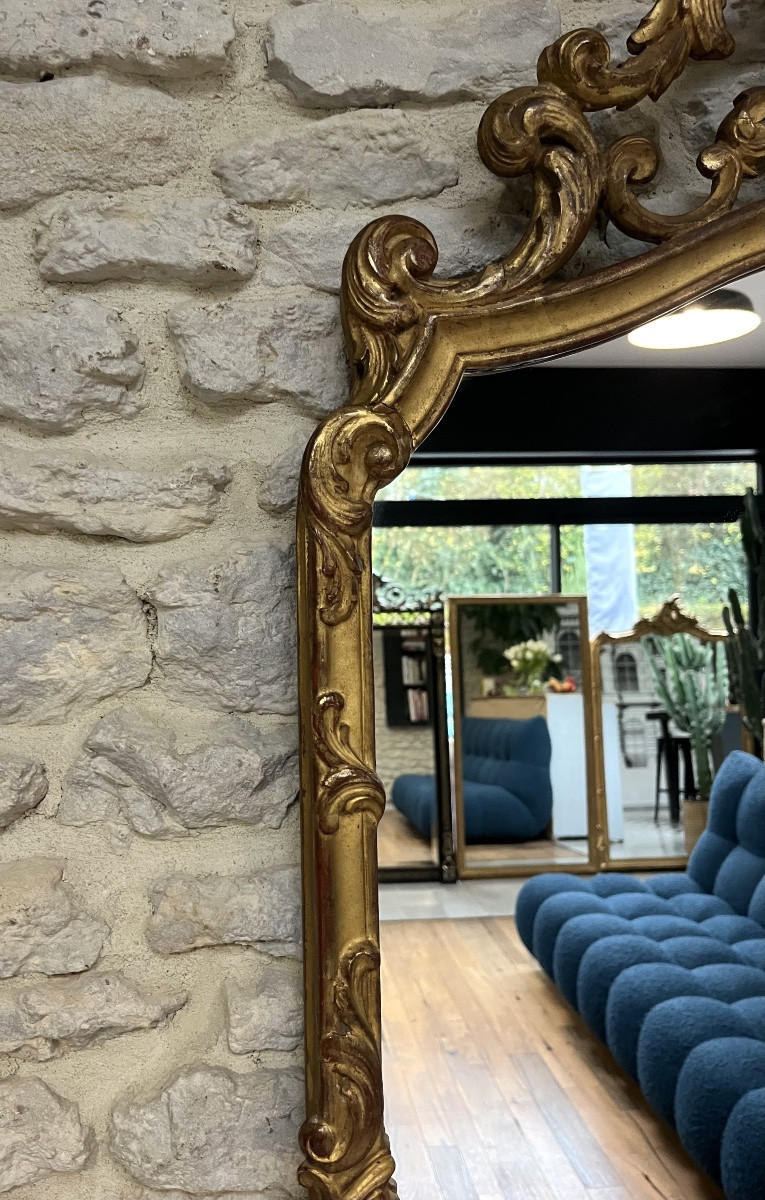 Mirror 126.5/66.5cm With Giltwood Pediments, Dating From The First Part Of The 20th Century-photo-4