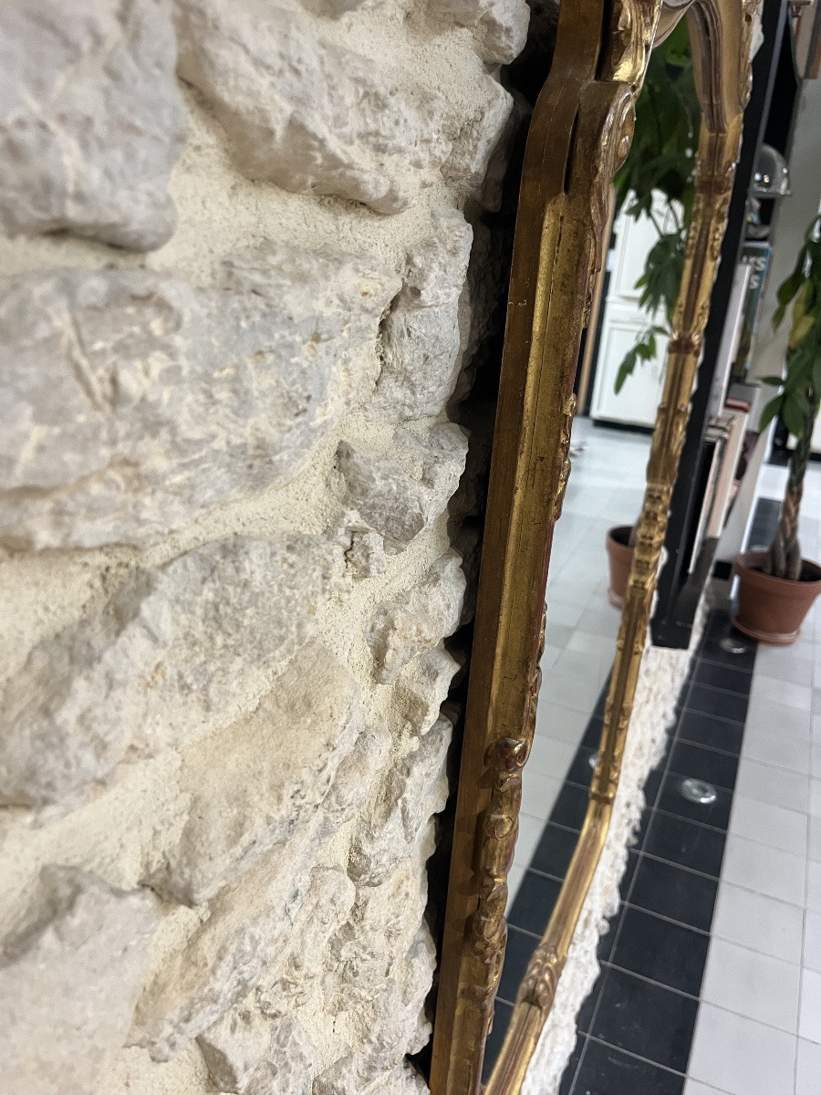 Mirror 126.5/66.5cm With Giltwood Pediments, Dating From The First Part Of The 20th Century-photo-5