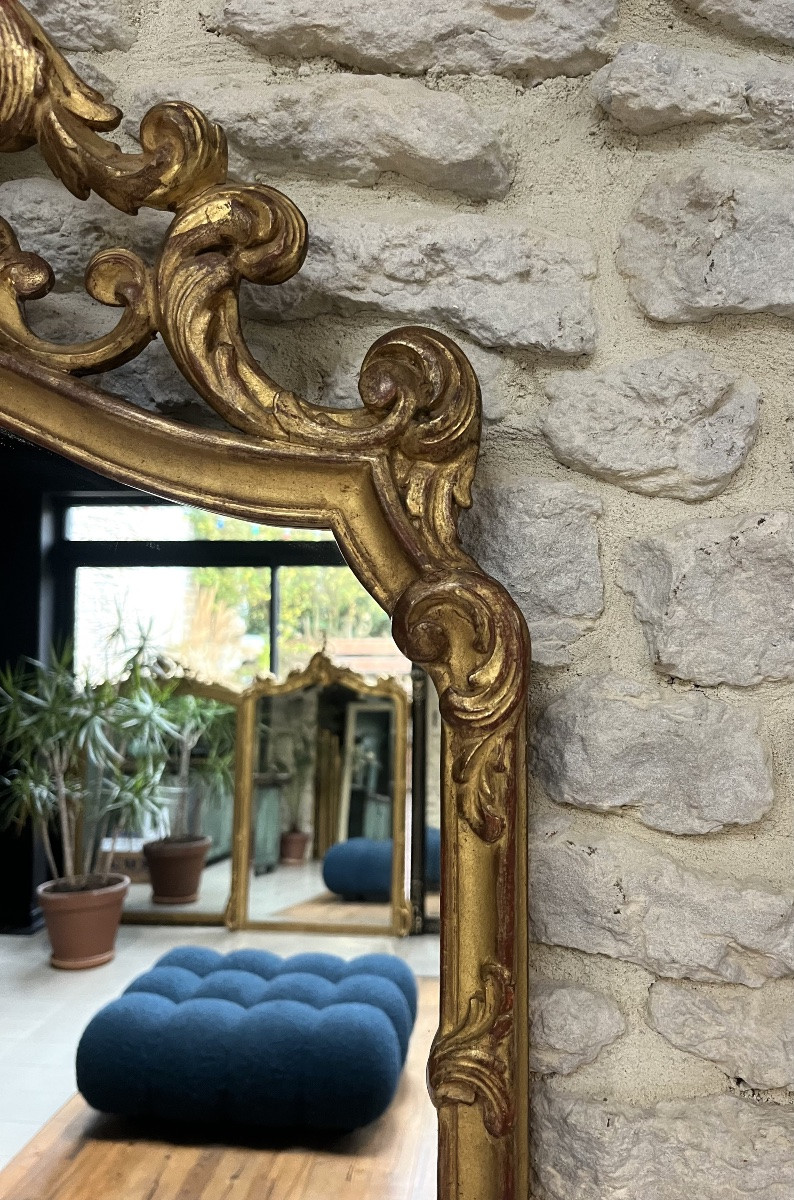Mirror 126.5/66.5cm With Giltwood Pediments, Dating From The First Part Of The 20th Century-photo-6