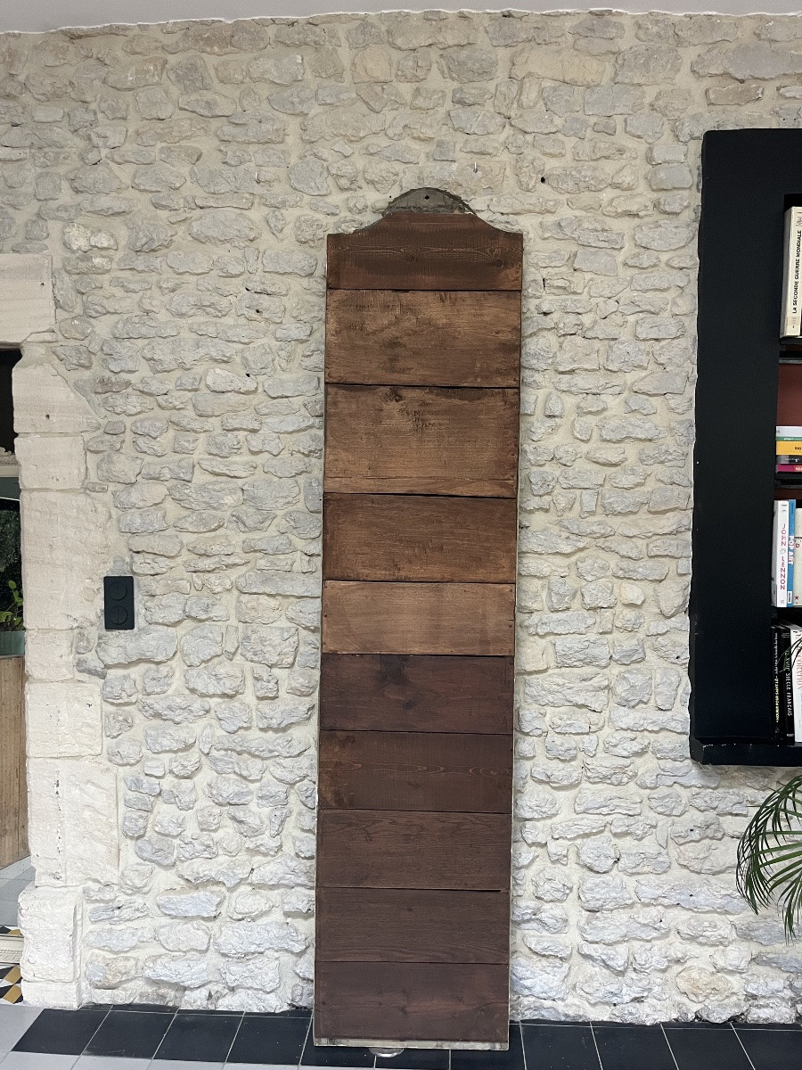 Antique Mirror, 239.5/54cm, Between Two Frames, With A Louis XVI Pediment, Late 19th Century, Beveled Glass.-photo-8