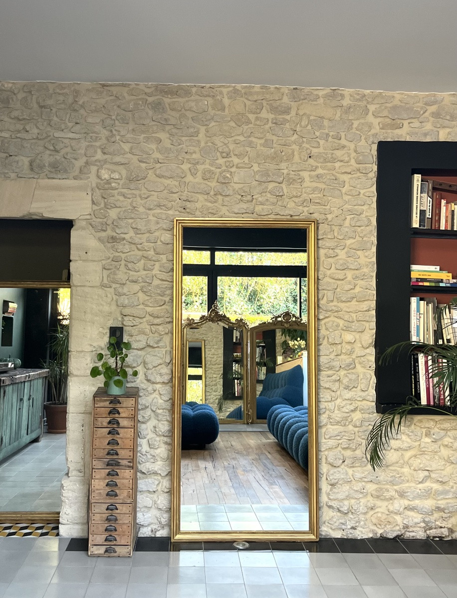 Antique Mirror, 200/91.5cm, Gilded With Gold Leaf, A Mirror Between Two Panes, Glass -photo-5