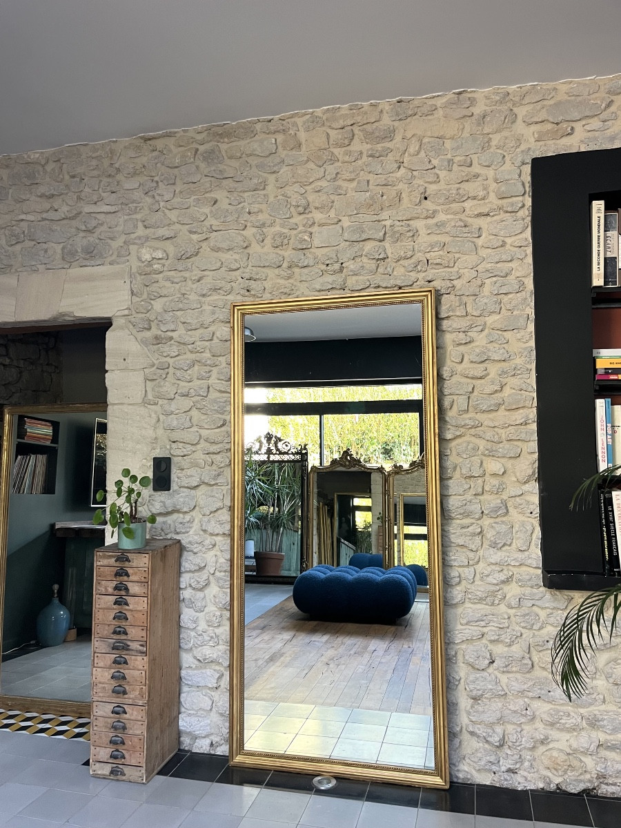 Antique Mirror, 200/91.5cm, Gilded With Gold Leaf, A Mirror Between Two Panes, Glass 