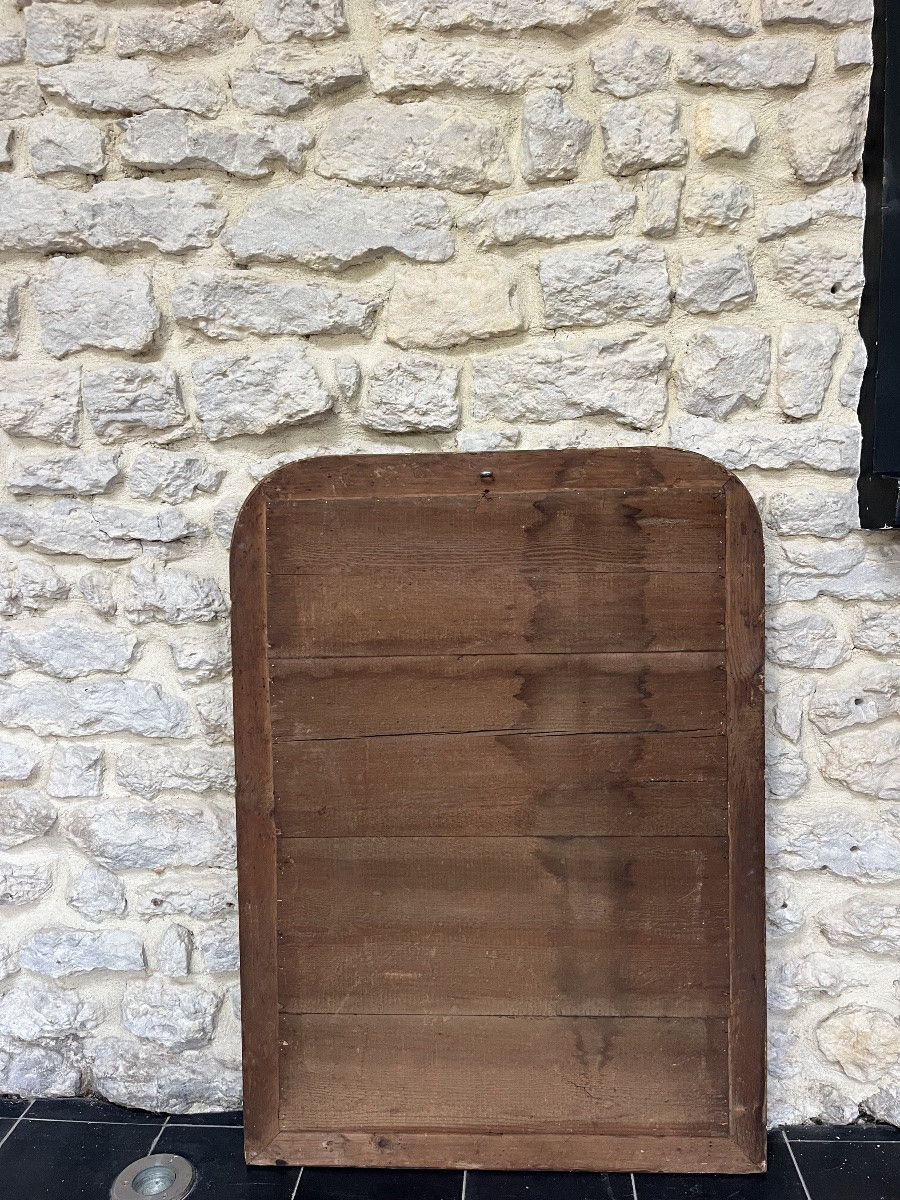 Antique Louis-philippe Mirror, 88/64cm, Gilded With Gold Leaf, Mercury Glass, Trumeau Style -photo-8