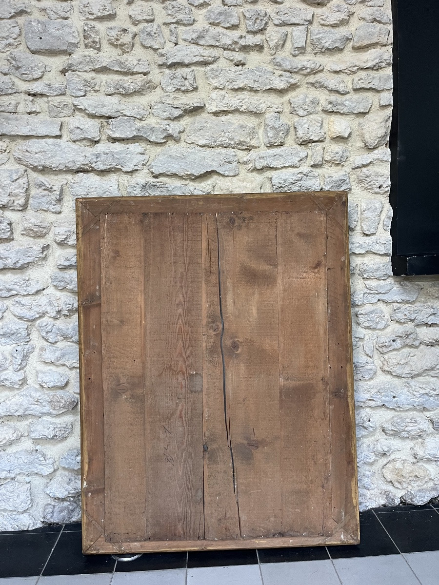 Pair Of Antique Mirrors, 104.5/81.5cm, Gilded With Gold Leaf, Louis XVI Style Mercury Glass-photo-8