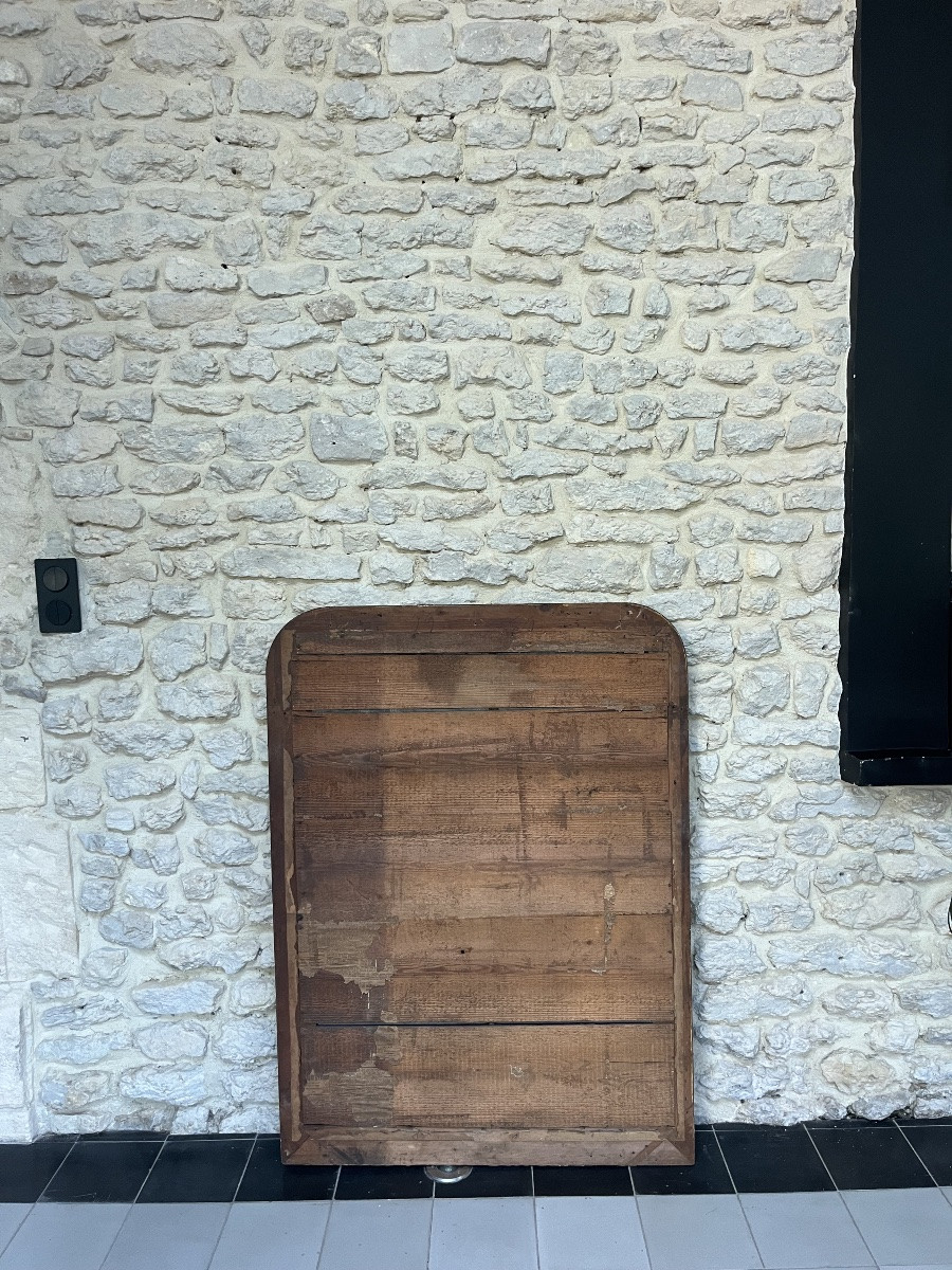 Antique Louis-philippe Beaded Mirror, 118/87cm, Gilded With Gold Leaf, Mercury Glass -photo-8