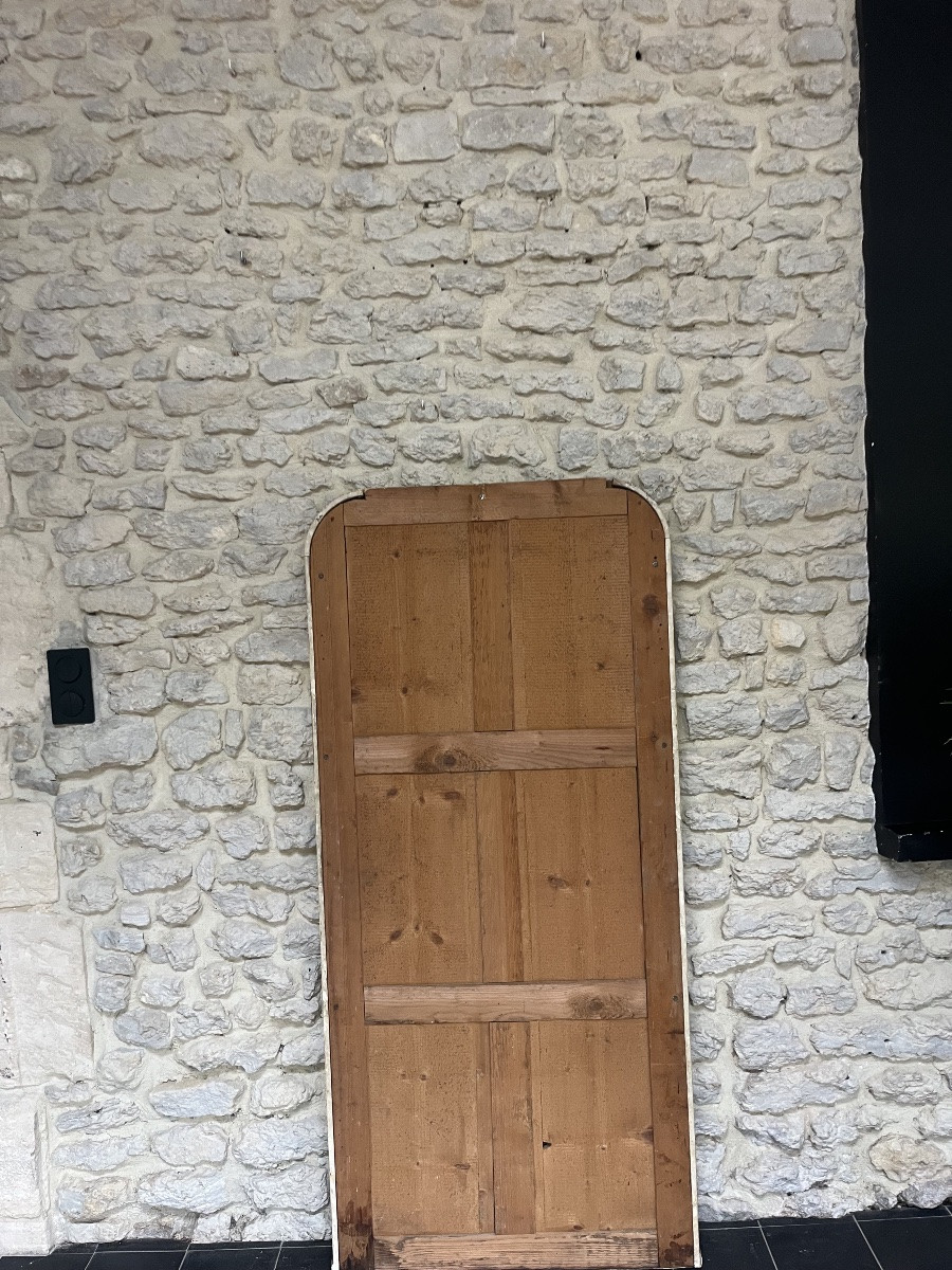 Antique Mantelpiece Mirror 158,5/74,5cm Louis-philippe Gold Leaf Engraved Decoration, Trumeau-photo-8