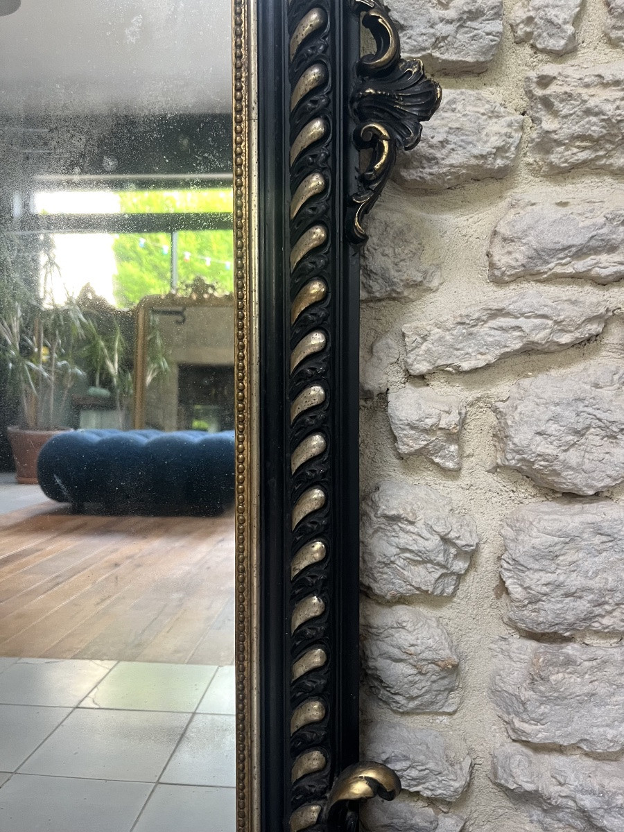 Pair Of Antique Mirrors 163/89,5 With Lion And Beaded Pediments,napoleon III Silver Leaf Mirror-photo-3