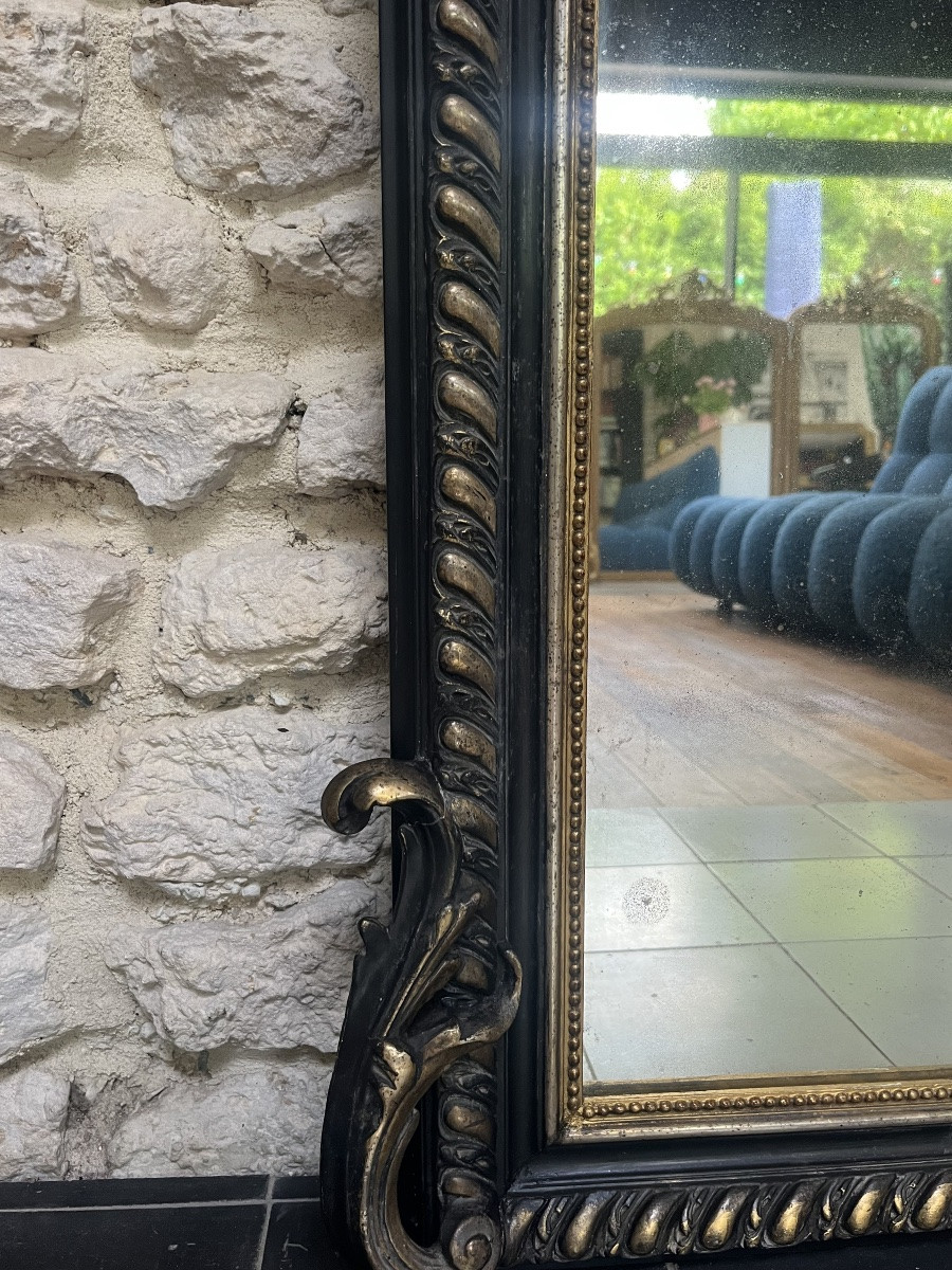 Pair Of Antique Mirrors 163/89,5 With Lion And Beaded Pediments,napoleon III Silver Leaf Mirror-photo-6