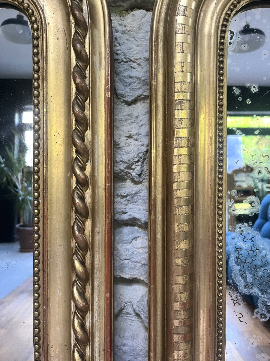 Louis-philippe Gilded Mirror Mantelpiece With Gold Leaf-photo-2