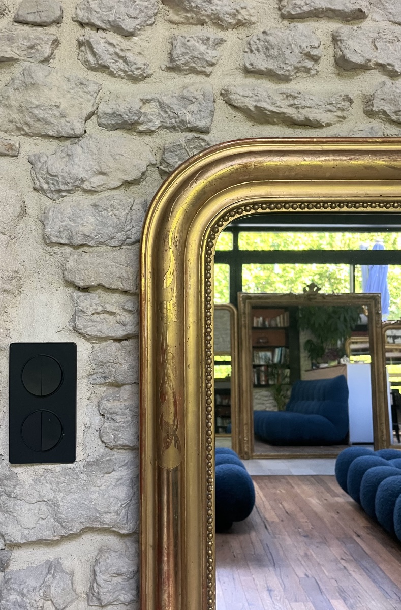 Trumeau, Louis-philippe Beaded Mantel Mirror, 156/129.5 Cm, Gilded With Gold Leaf, Mercury-coated Glass-photo-3