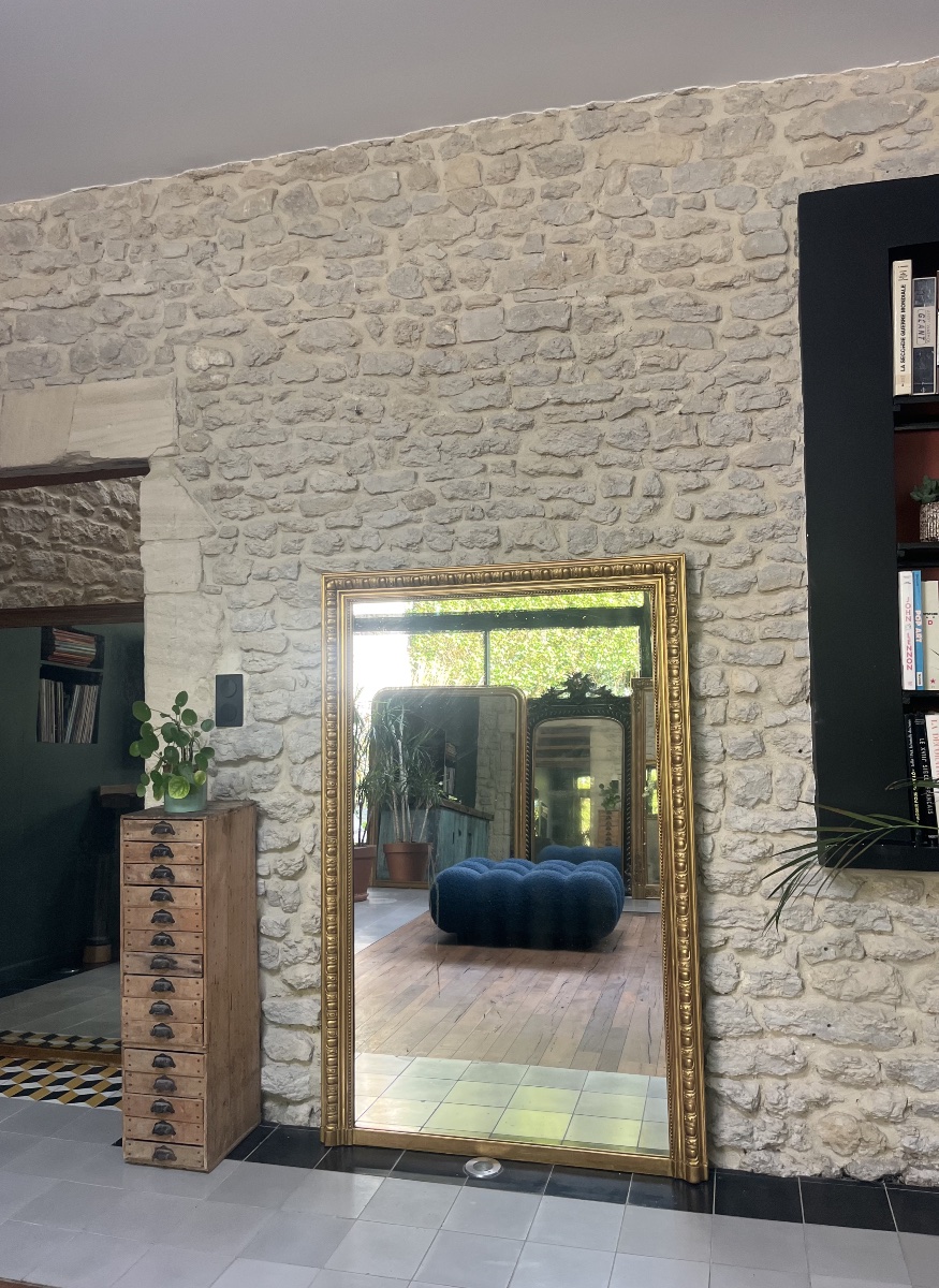 Fireplace Mirror With Beaded Trim, 159/104 Cm, Gilded With Gold Leaf; Fluted Fireplace Trumeau With Mirrored Glass -photo-5