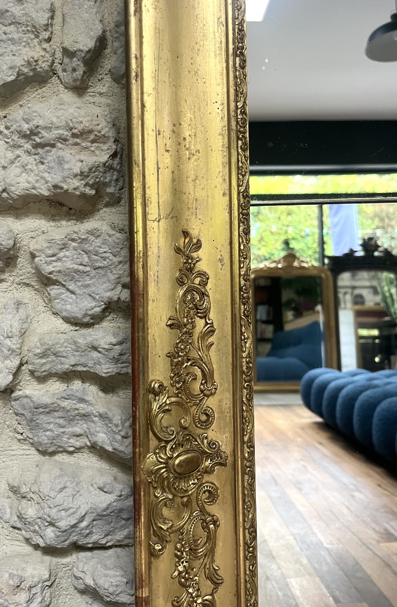 Mirror From The Transition Period Between The Empire And The Regency Eras, 145.5 Cm By 85 Cm, Gilded With Gold Leaf, Mercury-coated Glass   -photo-6