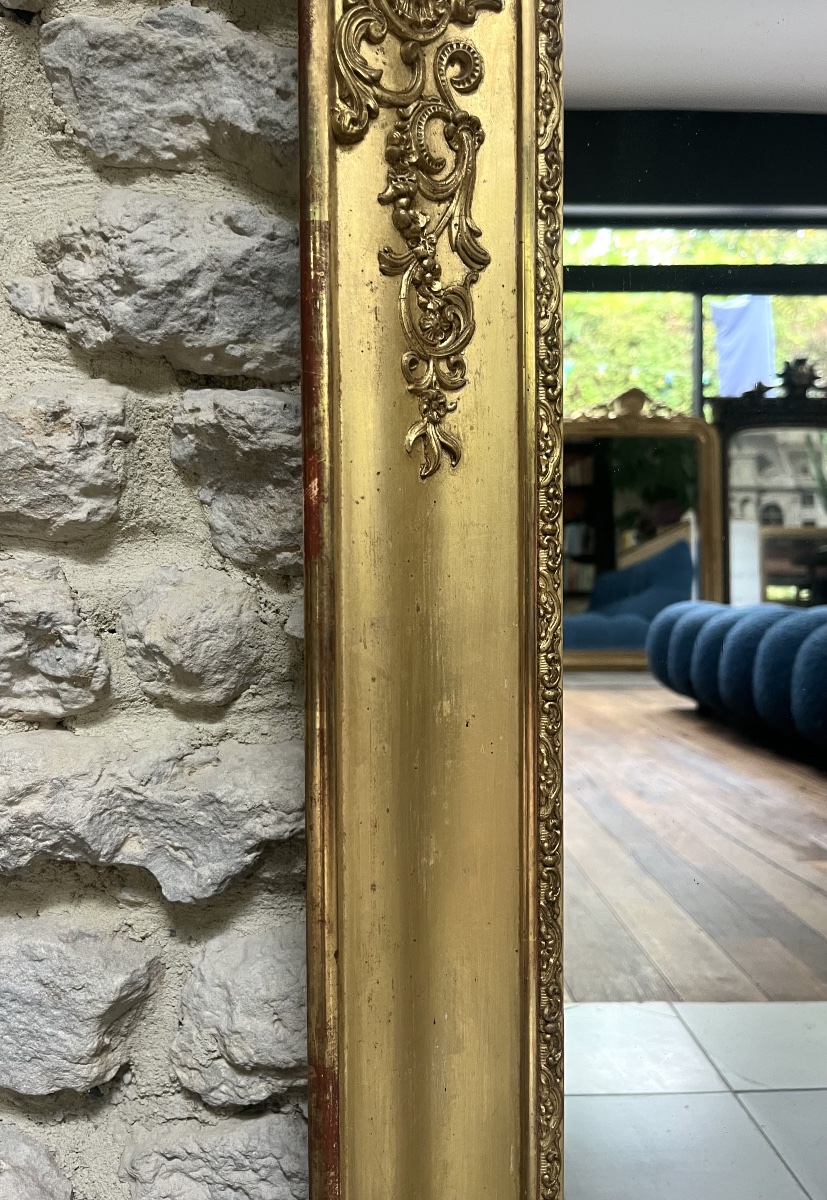 Mirror From The Transition Period Between The Empire And The Regency Eras, 145.5 Cm By 85 Cm, Gilded With Gold Leaf, Mercury-coated Glass   -photo-7