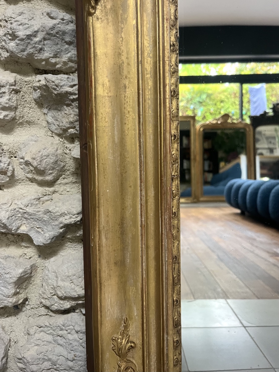 Mirror From The Transitional Period Between The Empire Styles, 144.5/84.5 Cm, Mercury-coated Glass; Fireplace Trumeau, Mirror. -photo-4