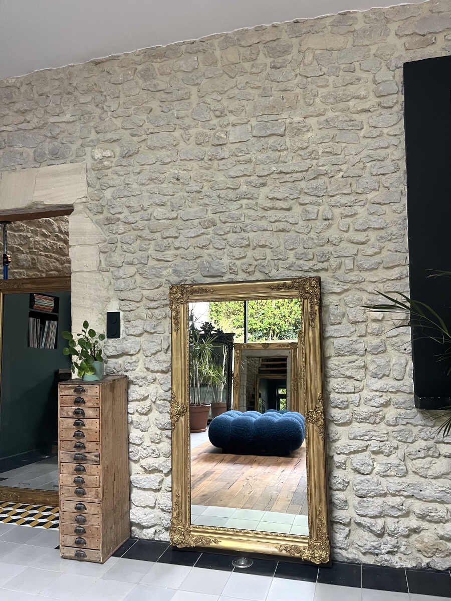 Mirror From The Transitional Period Between The Empire Styles, 144.5/84.5 Cm, Mercury-coated Glass; Fireplace Trumeau, Mirror. 