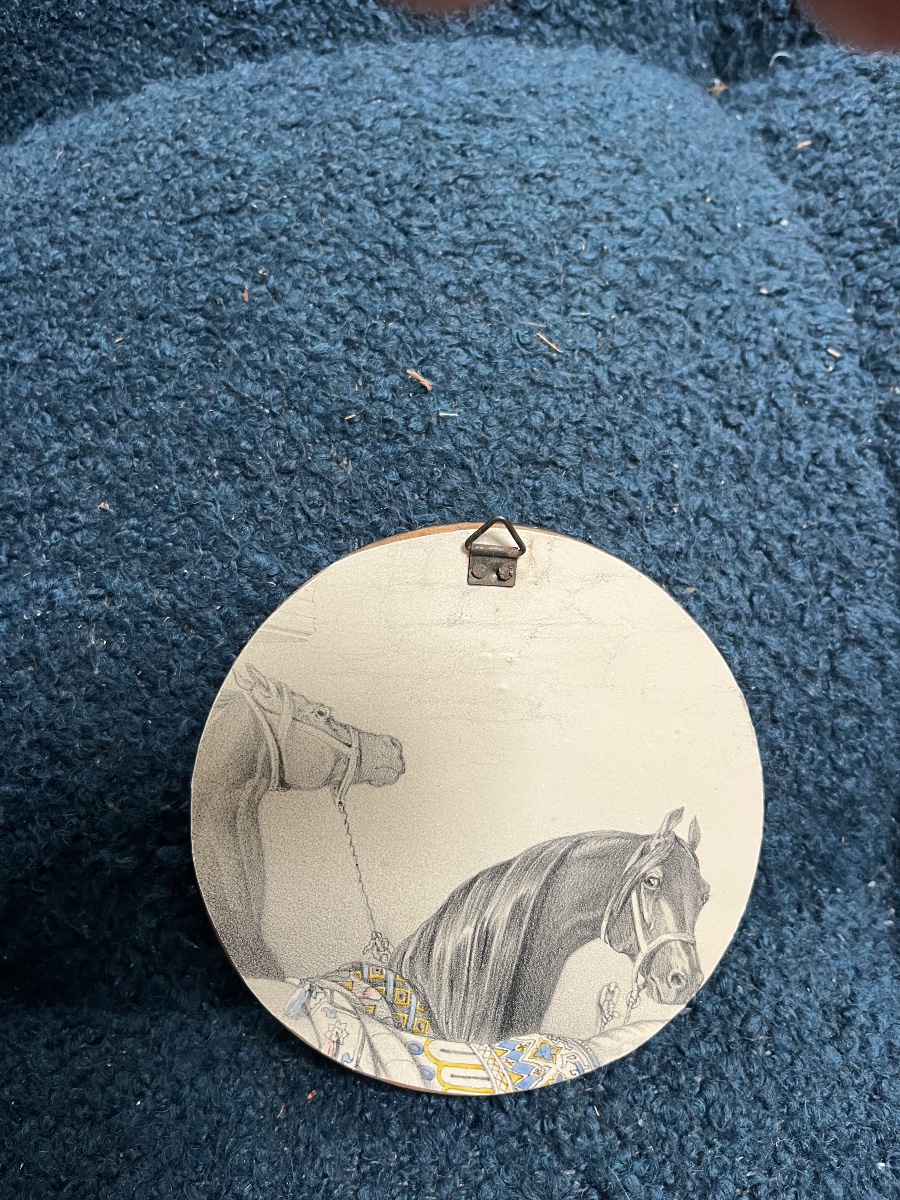 Paire de miroir sorcière Napoléon III, 12cm, glace ancienne, curiosité, antiquité, noir-photo-5