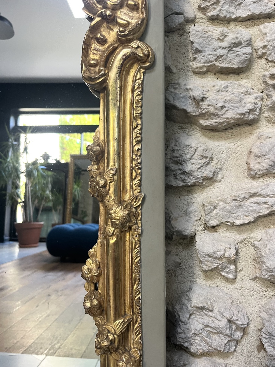Antique Louis XV-style Mantelpiece, 155/84.5 Cm, Gilded With Gold Leaf, Rocaille, Rococo -photo-2
