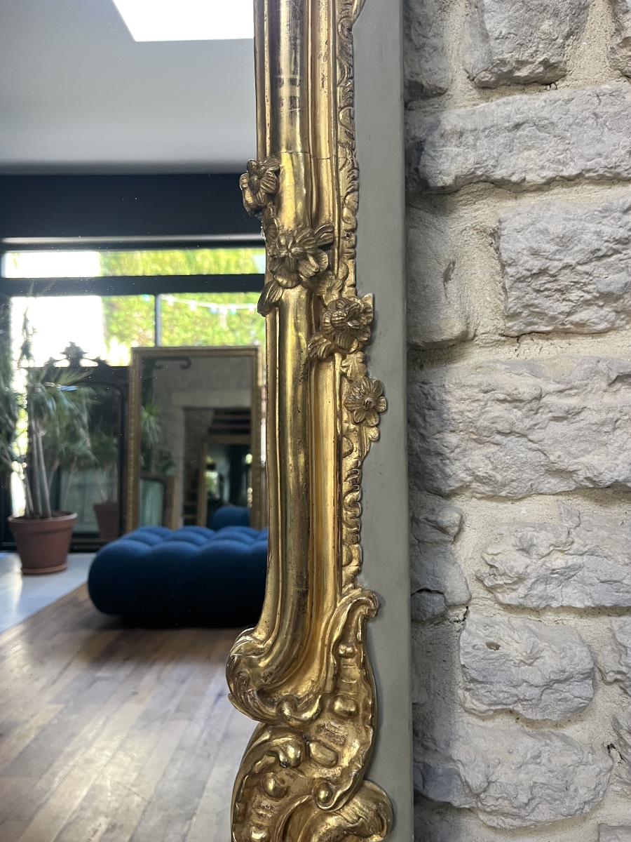 Antique Louis XV-style Mantelpiece, 155/84.5 Cm, Gilded With Gold Leaf, Rocaille, Rococo -photo-1
