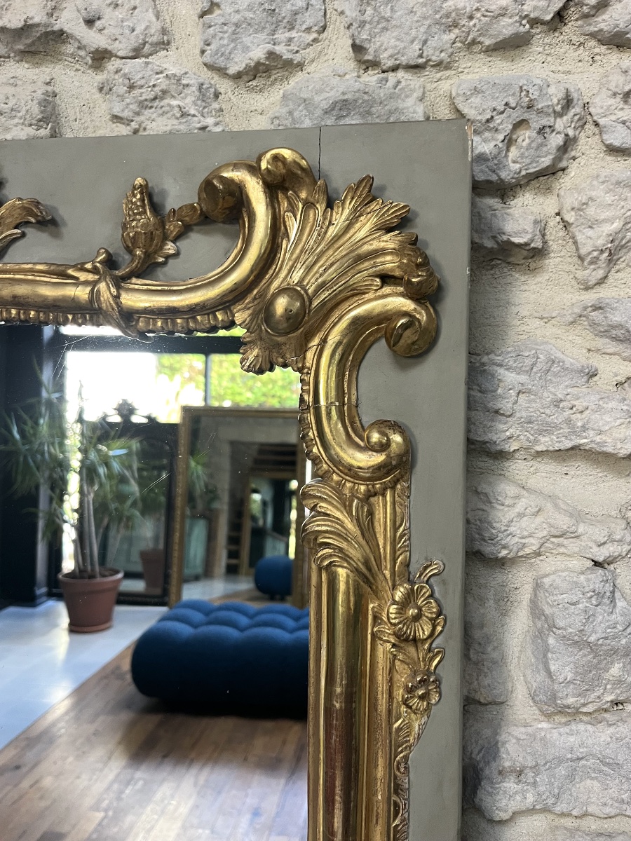 Antique Louis XV-style Mantelpiece, 155/84.5 Cm, Gilded With Gold Leaf, Rocaille, Rococo -photo-5