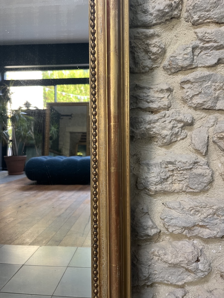 Louis-philippe Beaded Mirror, 175/130 Cm, Gendarme's Hat Shape, Fireplace Trumeau, Mirror  -photo-4
