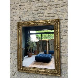 Antique Empire Period Mirror 94cm/79cm Gilded With Gold Leaf, Mercury Glass 