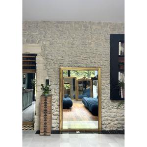 Beaded Fireplace Mirror, 162.5 X 107.5 Cm, Gilded With Gold Leaf; Fireplace Trumeau; Mirror