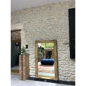 Mirror From The Transitional Period Between The Empire Styles, 144.5/84.5 Cm, Mercury-coated Glass; Fireplace Trumeau, Mirror.