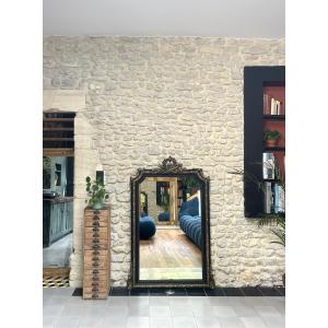 Miroir à frontons époque Napoléon III 147/97,5cm trumeau de cheminée époque fin 19ème, glace
