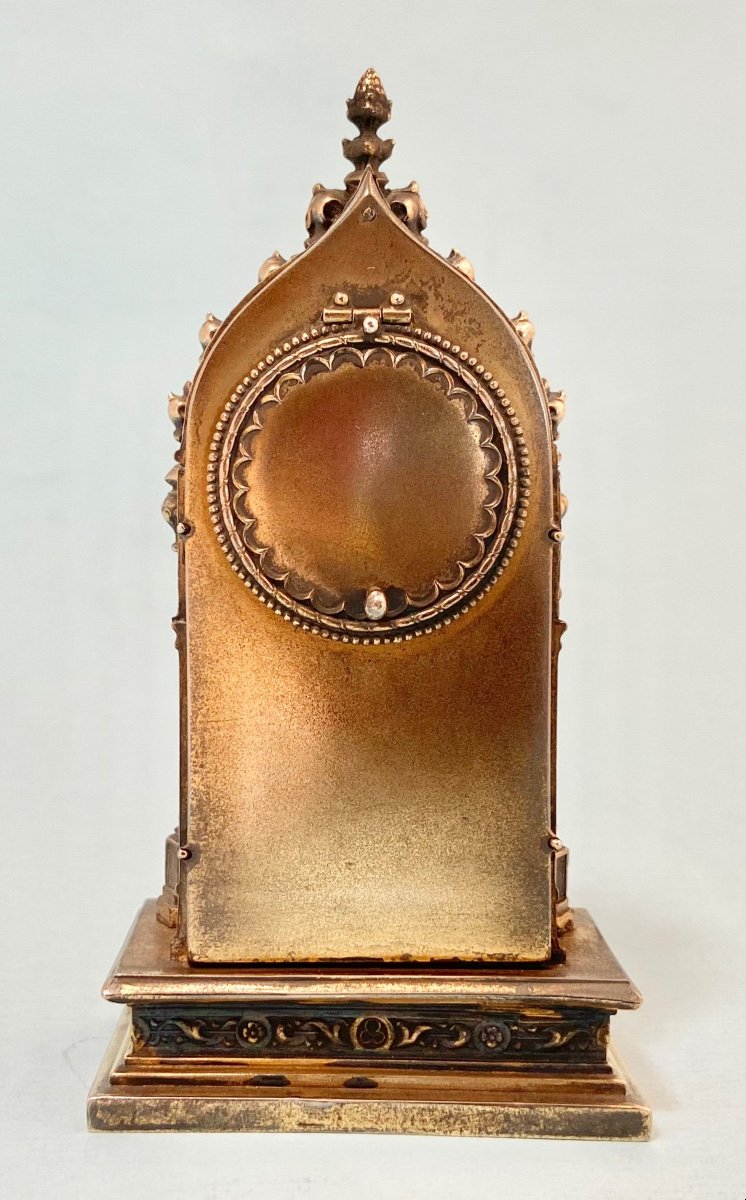 Pendulette En Argent Massif émaillé, Vers 1890-1910, Allemagne -photo-6