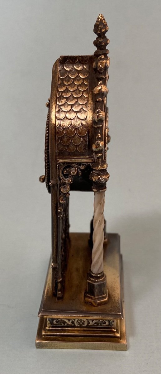 Pendulette En Argent Massif émaillé, Vers 1890-1910, Allemagne -photo-7