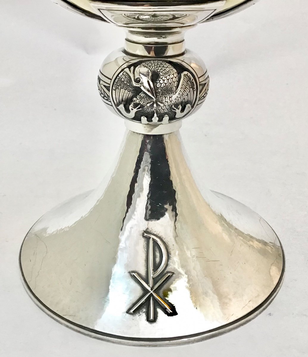 Art Deco Chalice, Jean Ausloos, Leuven 1940s, Sterling Silver,-photo-3