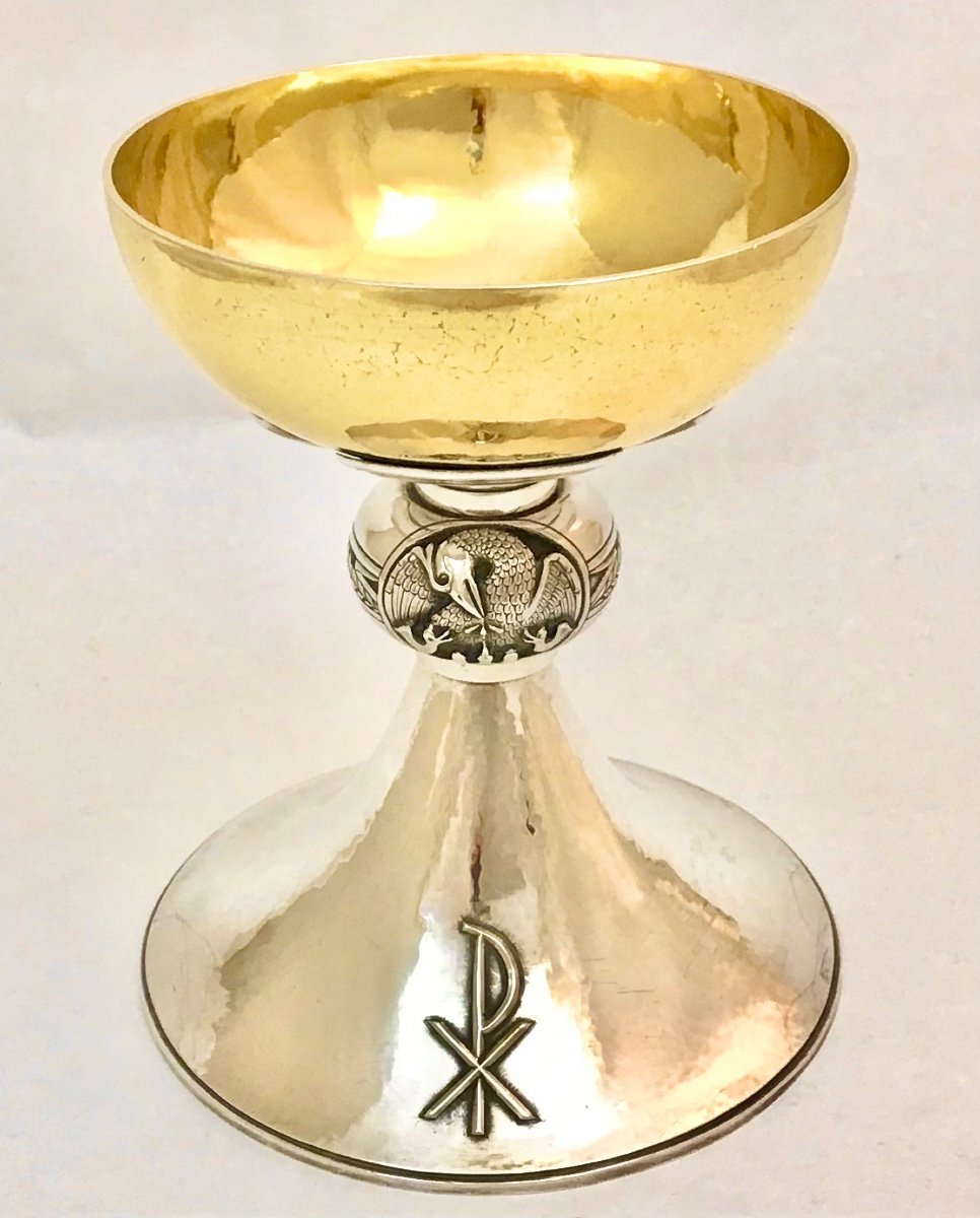 Art Deco Chalice, Jean Ausloos, Leuven 1940s, Sterling Silver,-photo-5