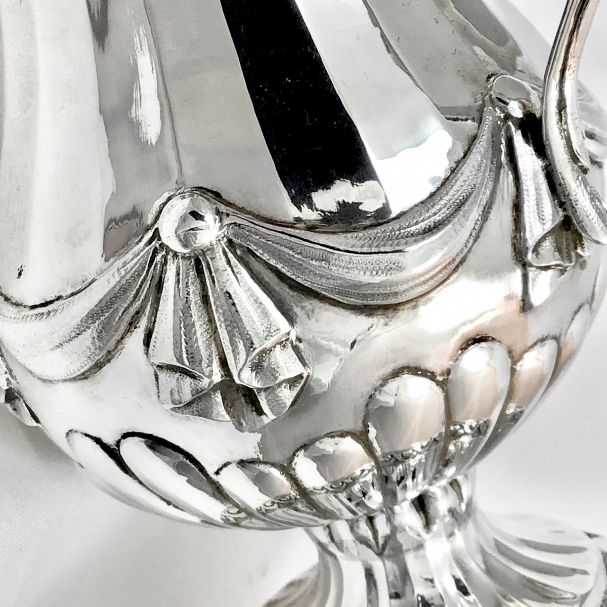 Large Mustard Pot, Louvain 1773, L.m. Craninckx, Sterling Silver-photo-4