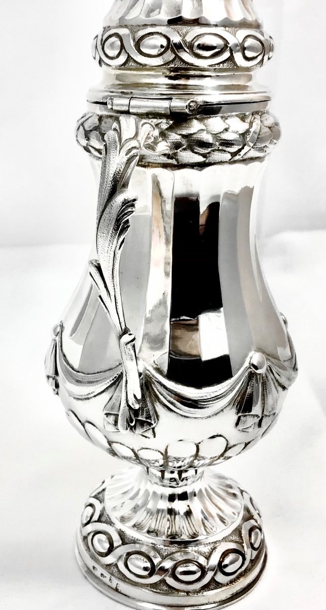 Large Mustard Pot, Louvain 1773, L.m. Craninckx, Sterling Silver-photo-7