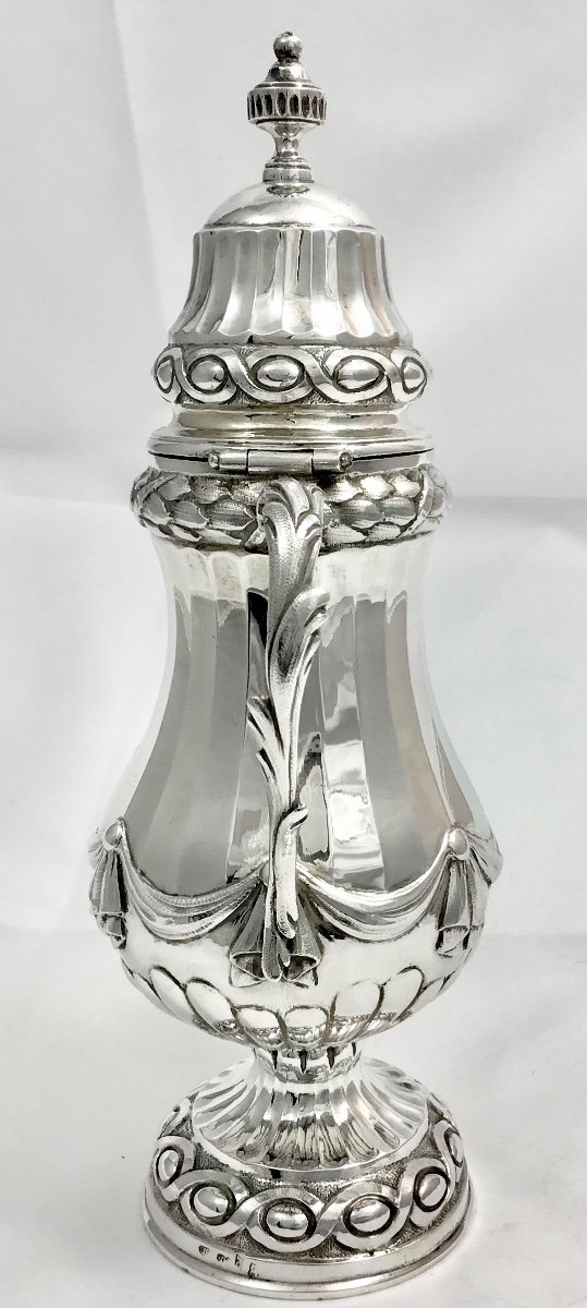 Large Mustard Pot, Louvain 1773, L.m. Craninckx, Sterling Silver-photo-8
