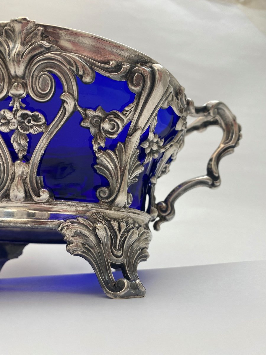 Large Napoleon III Sugar Bowl, Sterling Silver, France Circa 1850, Bezel-photo-5