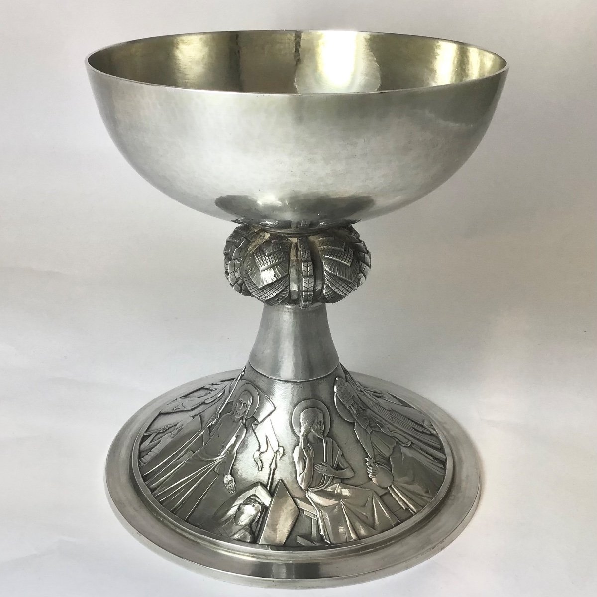Large Art Deco Chalice, Sterling Silver, Belgium 1942-photo-7