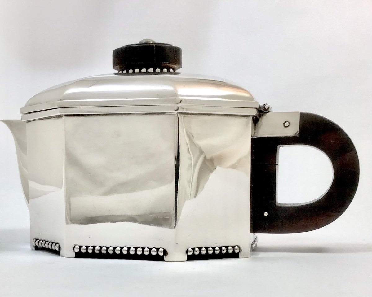 Art Deco Teapot, Phillippe Wolfers, Brussels, 1924, Janine Model