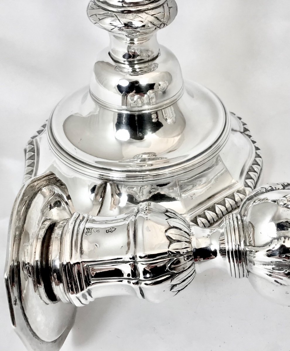 Lille 1782, Fr.-Joseph Baudoux, Paire De Flambeaux D’époque Louis XVI En Argent Massif -photo-7