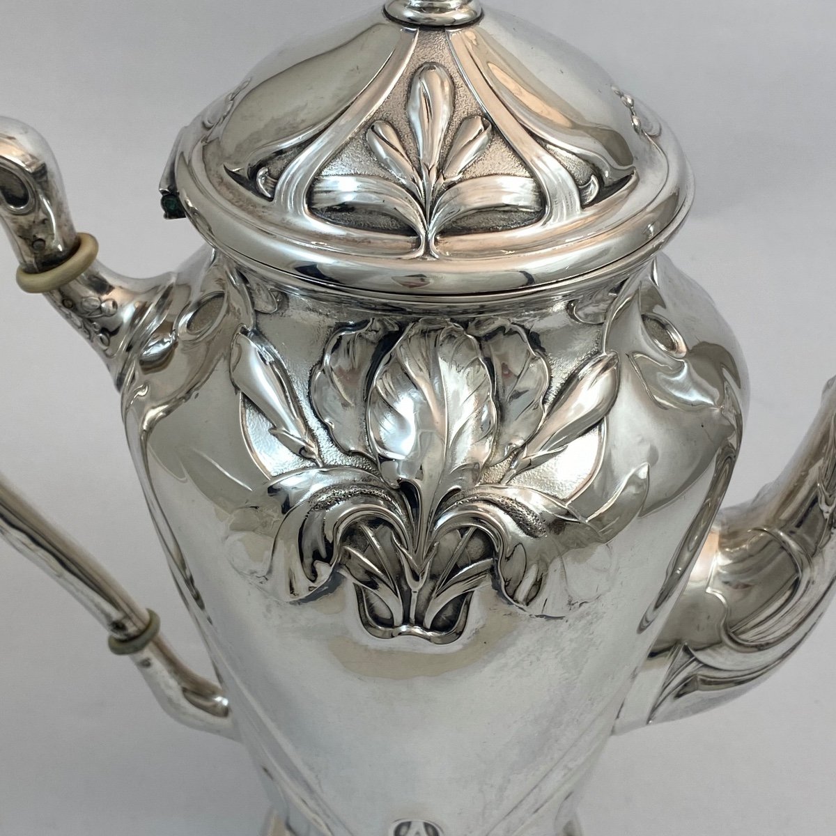 Cafetière, Art Nouveau, Argent Massif, Allemagne 1890-1910-photo-8