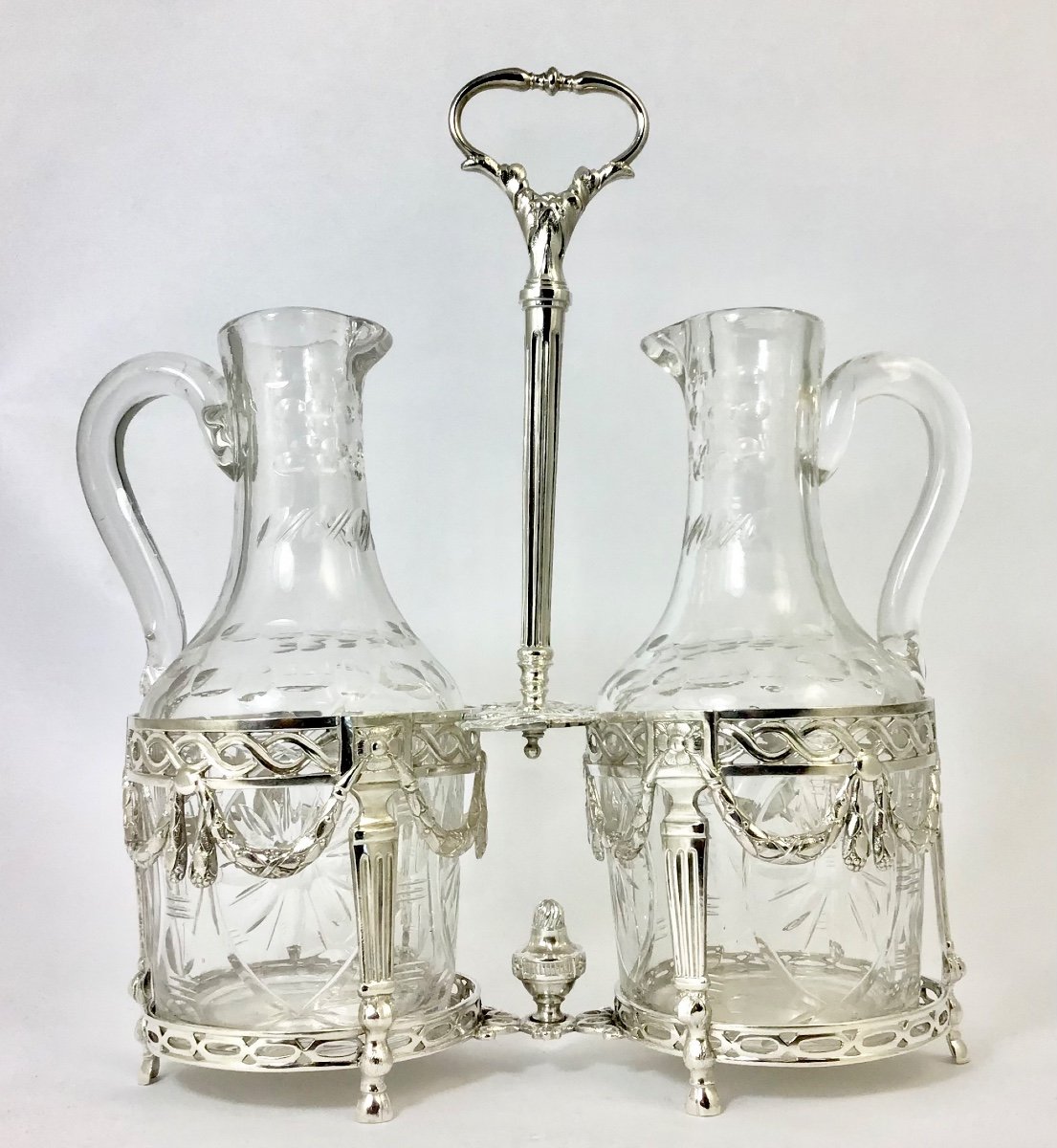 Oil And Vinegar Cruet Ghent 1788, Sterling Silver, Goldsmith Bourgeois