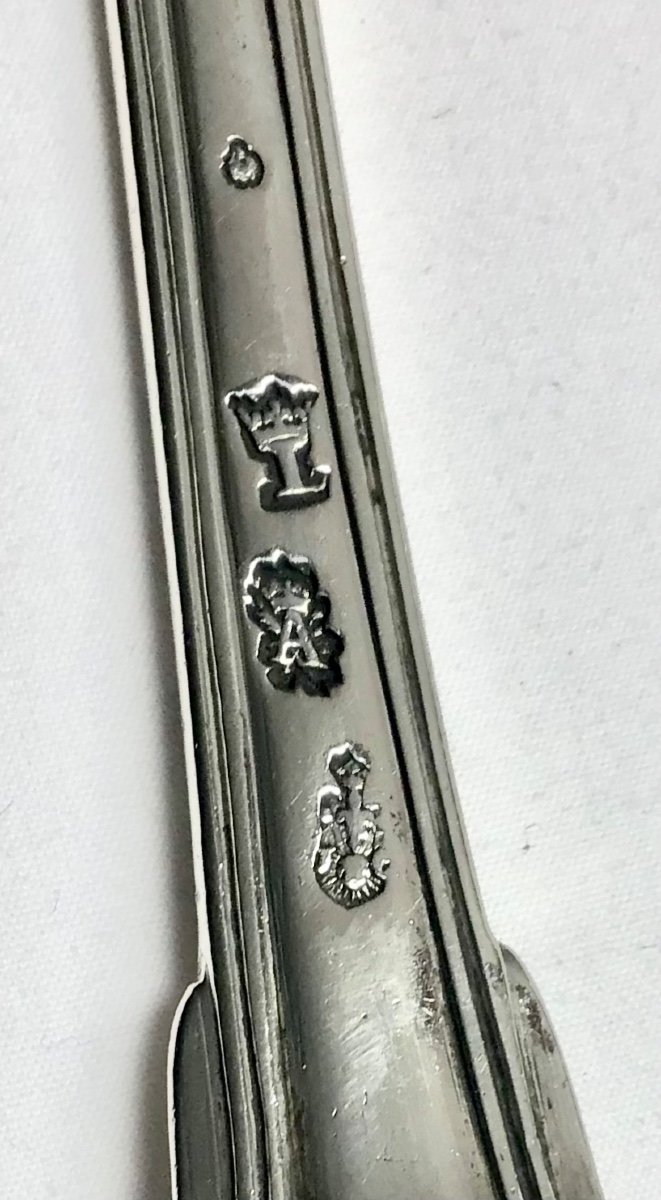 Paris 1752, Cuillère à Ragoût, 31 Cm, Argent Massif-photo-2