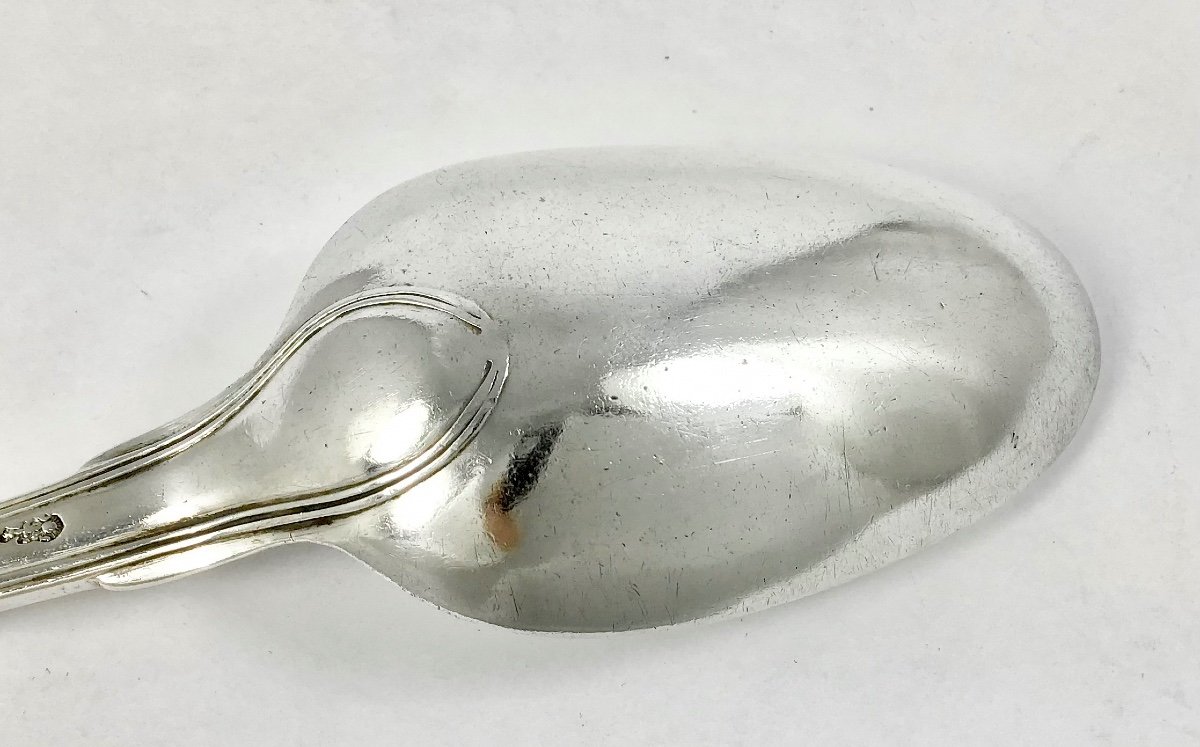 Paris 1752, Cuillère à Ragoût, 31 Cm, Argent Massif-photo-2