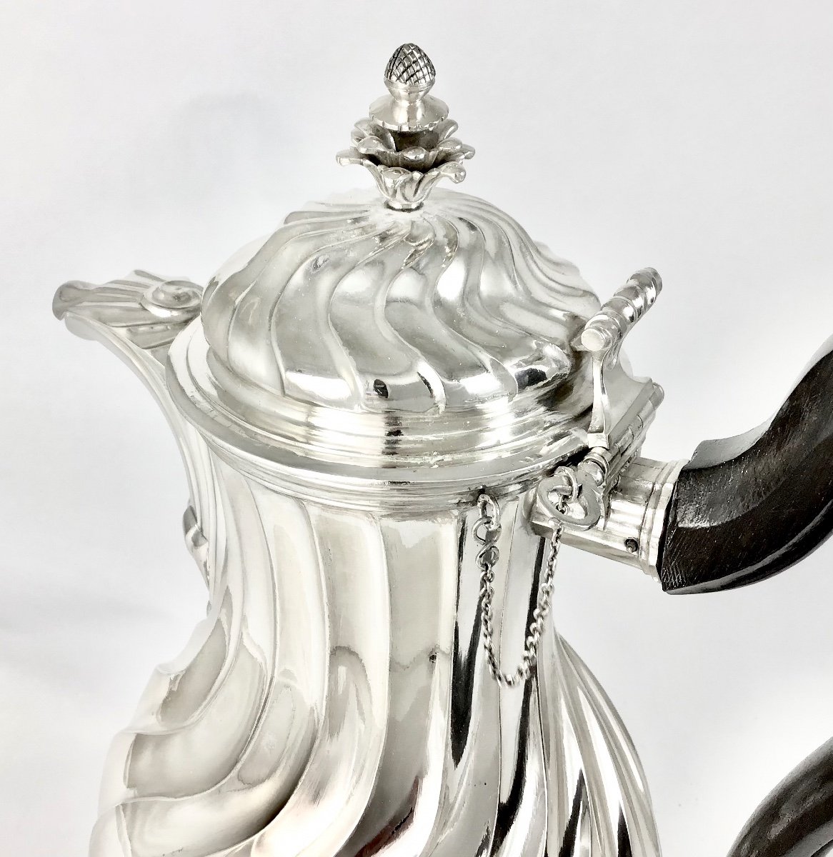 Coffee Pot, Tournai 1760, Laurent Detombe, Sterling Silver,