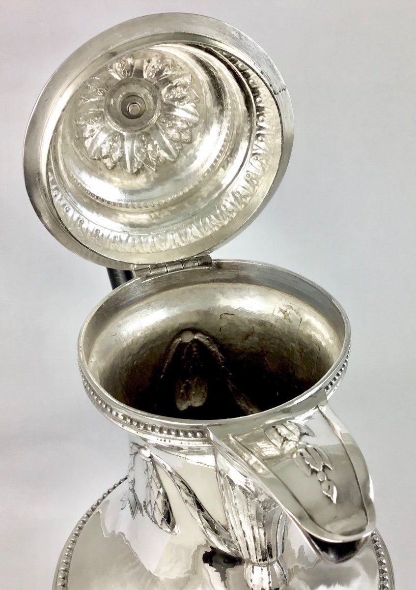 Very Large Coffee Pot, Brussels 1793, Théodorus Smeesters, Solid Silver-photo-1