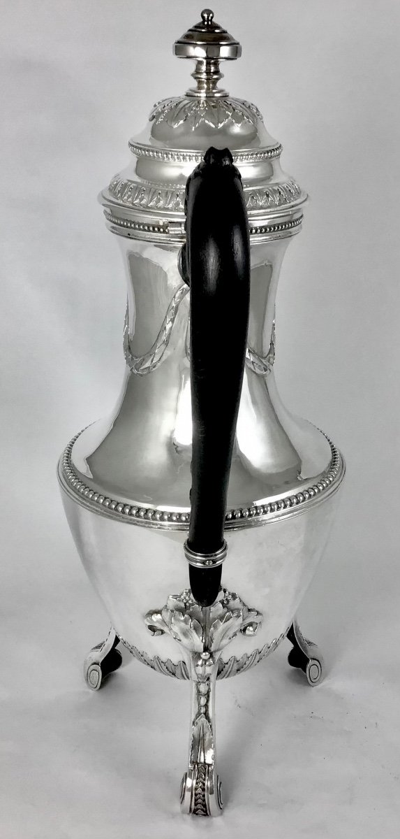Very Large Coffee Pot, Brussels 1793, Théodorus Smeesters, Solid Silver-photo-3
